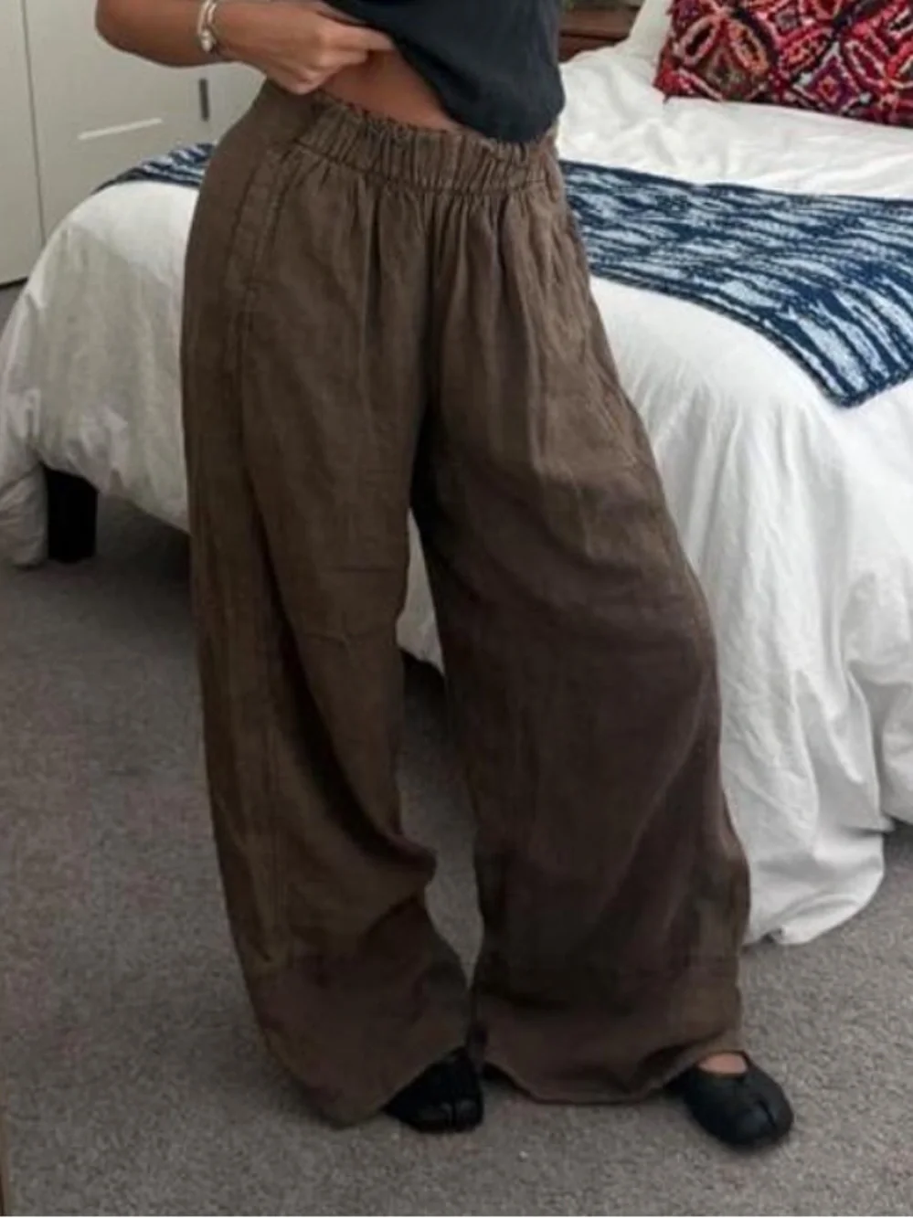 Free People Day's End Linen Pull-On Pants